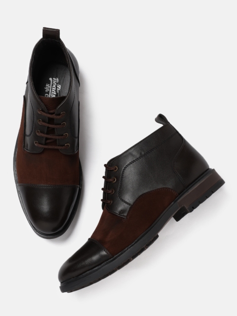 

Roadster Men Brown Solid Synthetic Leather Mid-Top Chukka Flat Boots