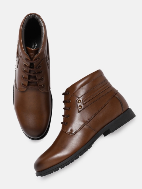 

Roadster Men Tan Solid Mid-Top Flat Boots