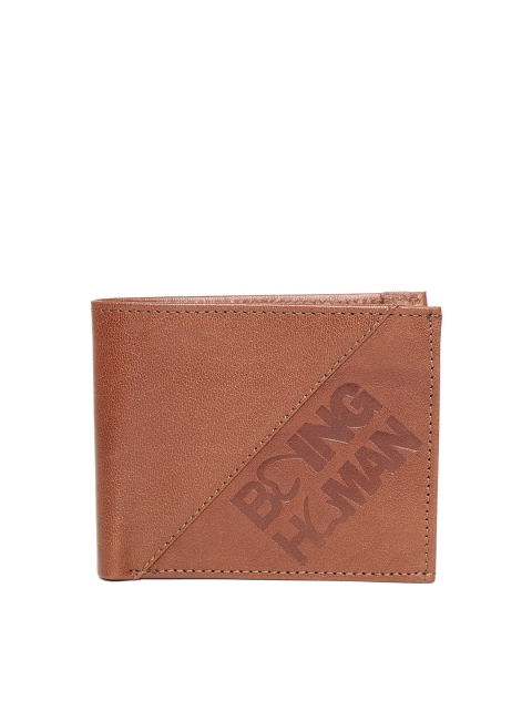 

Being Human Men Brown Leather Textured Two Fold Wallet