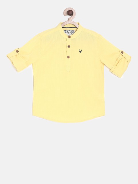 

Allen Solly Junior Boys Yellow Solid Straight Kurta
