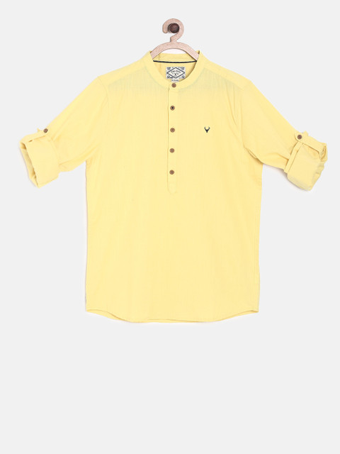 

Allen Solly Junior Boys Yellow Solid Straight Kurta