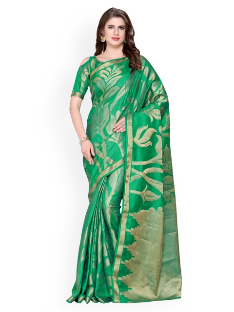 

MIMOSA Green Art Silk Woven Design Kanjeevaram Saree