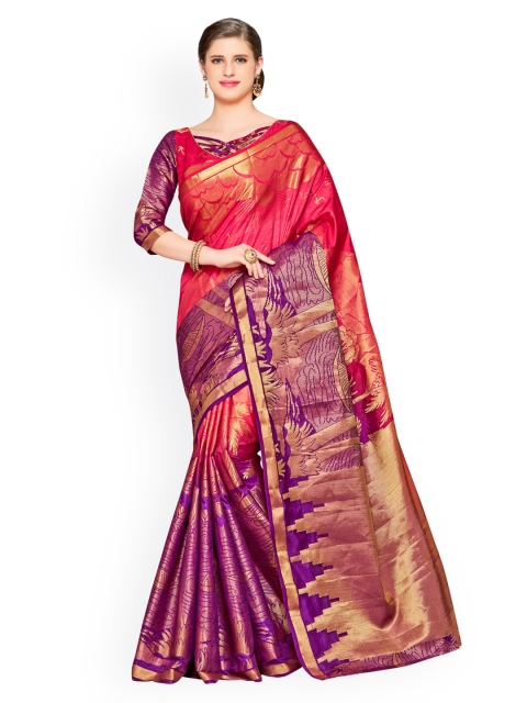 

MIMOSA Red Art Silk Woven Design Kanjeevaram Saree