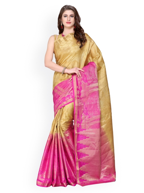 

MIMOSA Beige Art Silk Woven Design Kanjeevaram Saree