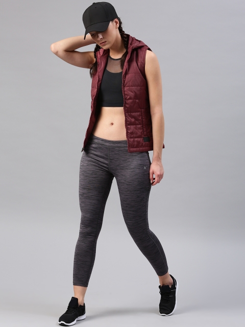 

HRX by Hrithik Roshan Women Maroon Solid Padded Jacket