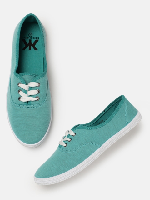 

Kook N Keech Women Teal Green Sneakers