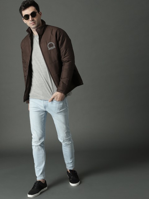 

Roadster Men Coffee Brown Solid Padded Jacket