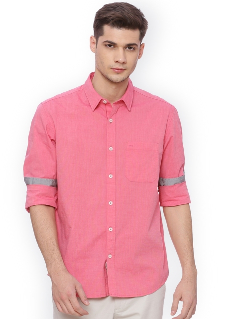 

Basics Men Pink Slim Fit Solid Casual Shirt