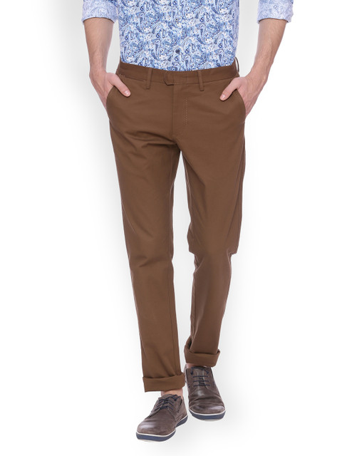 

Basics Men Brown Tapered Fit Solid Chinos
