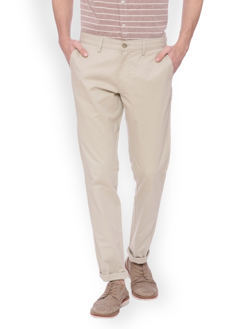 

Basics Men Beige Tapered Fit Solid Chinos
