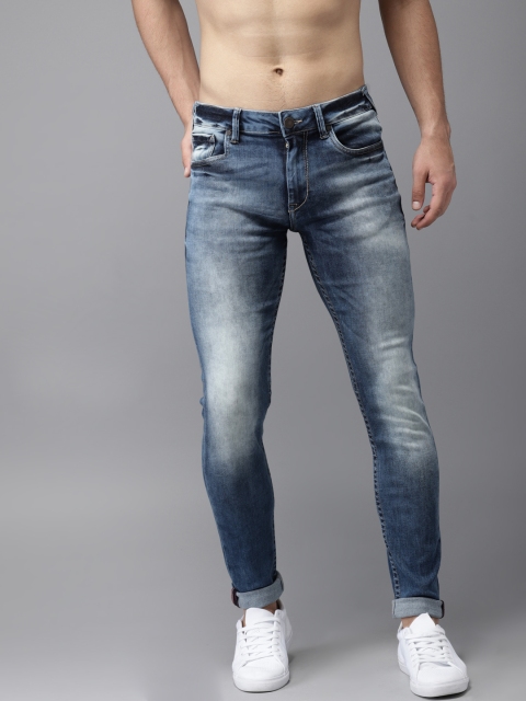 

HERE&NOW Men Blue Skinny Fit Mid-Rise Clean Look Stretchable Jeans