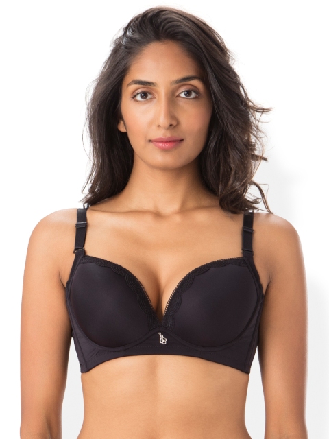 

Blush by PrettySecrets Black Solid Underwired Lightly Padded Push-Up Bra BAW0817BR22