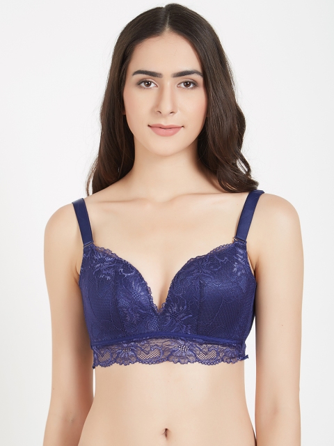 

Blush by PrettySecrets Blue Lace Non-Wired Lightly Padded Push-Up Bra BSS17BR06-C