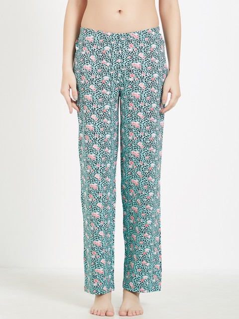 

Blush by PrettySecrets Sea Green & Pink Printed Cotton Pyjama BAW0817NW59