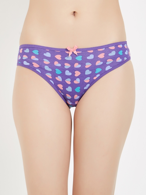 

Blush by PrettySecrets Purple Printed Low-Rise Hipster Brief BAW0817BKN49