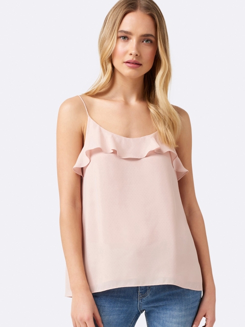 

Forever New Women Pink Solid A-Line Top