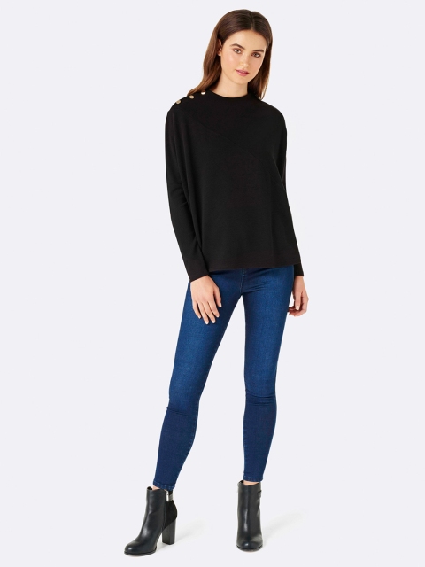 

Forever New Women Black Solid Boxy Top