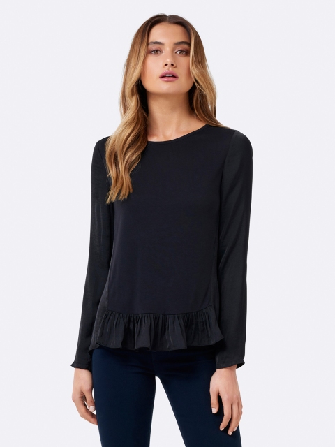 

Forever New Women Navy Blue Solid Top