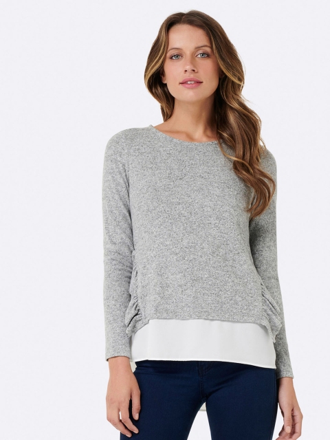 

Forever New Women Grey Solid Top