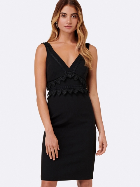 

Forever New Women Black Self Design Bodycon Dress