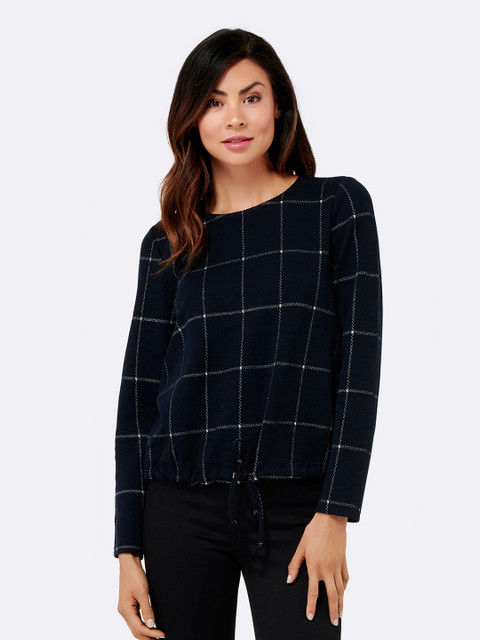 

Forever New Women Navy Blue Checked Top