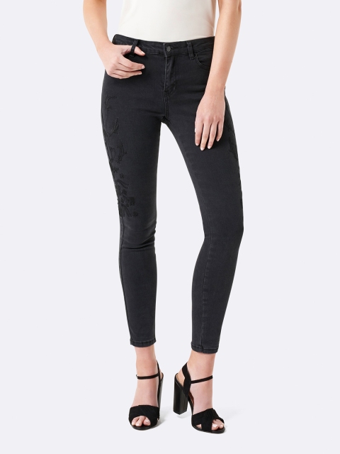 

Forever New Women Black & Charcoal Skinny Fit Mid-Rise Clean Look Jeans