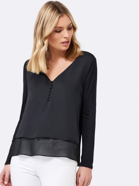 

Forever New Women Black Solid Top
