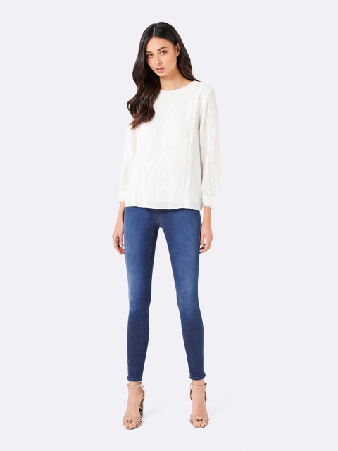 

Forever New Women Off-White Solid Top
