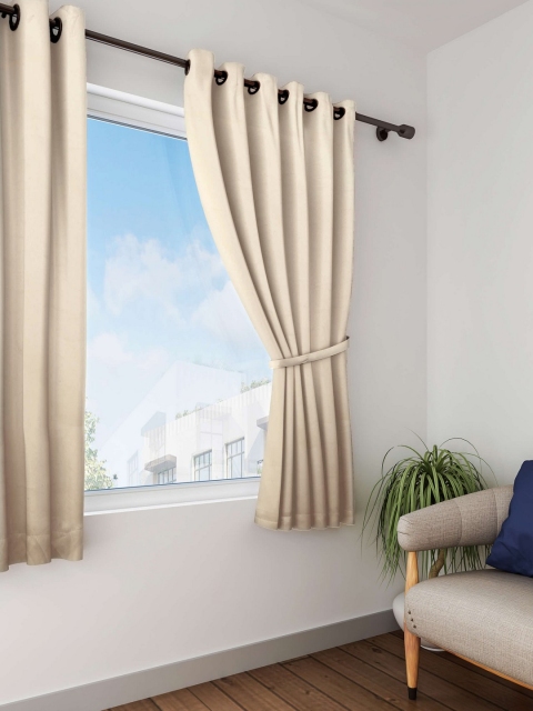 

Lushomes Off-White Solid Window Curtain