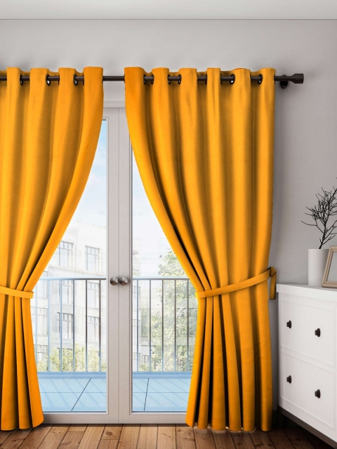 

Lushomes Orange Solid Window Curtain