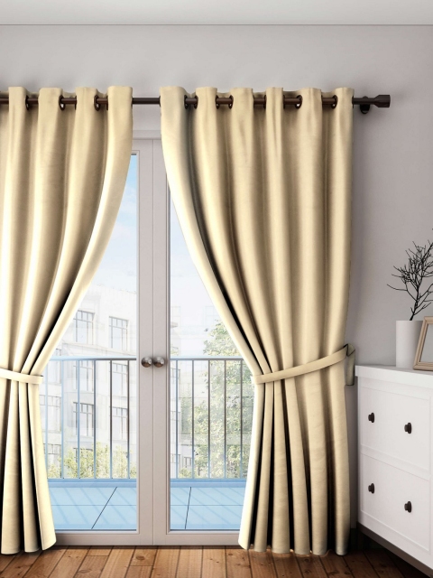 

Lushomes Beige Solid Window Curtain