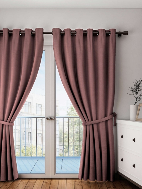 

Lushomes Brown Solid Door Curtain