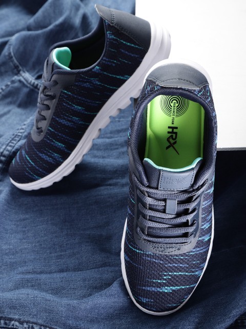 

HRX by Hrithik Roshan Women Navy Blue Textured Running Shoes