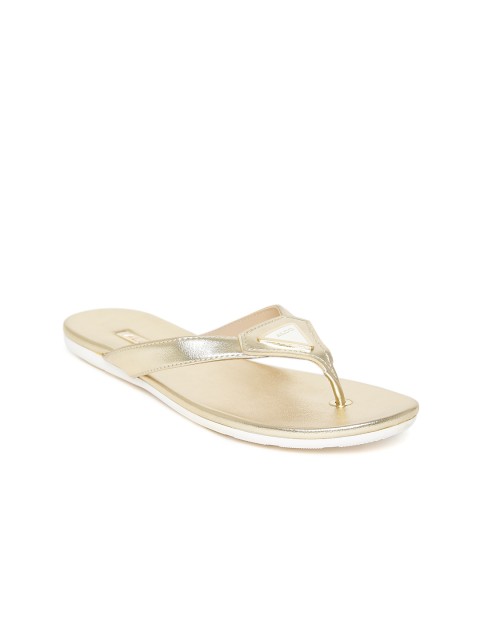 

ALDO Women Gold-Toned Solid Open Toe Flats