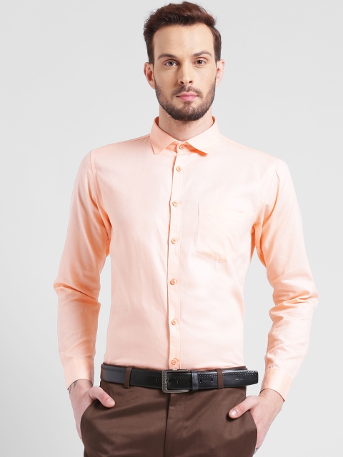 

Being Fab Men Peach-Coloured Smart Regular Fit Solid Formal Shirt