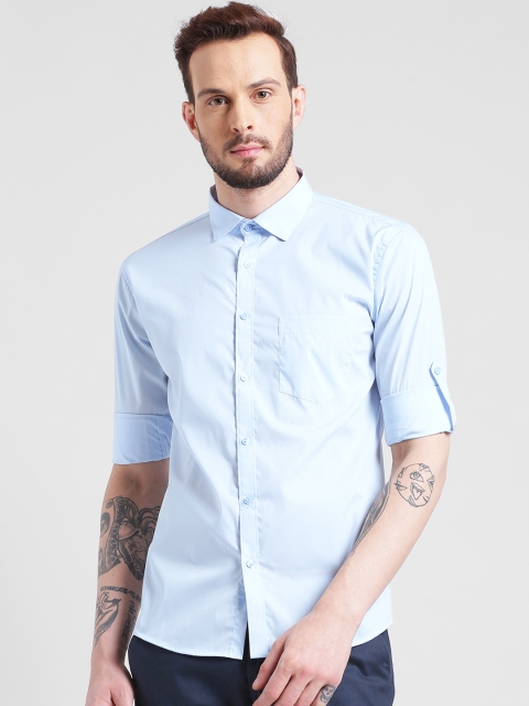 

Being Fab Men Blue Smart Slim Fit Solid Casual Shirt