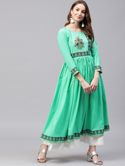 

Nayo Women Green Printed Anarkali Kurta
