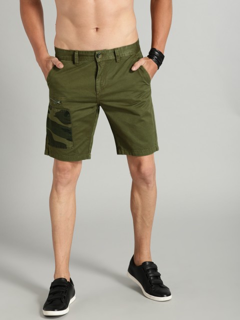 

Roadster Men Olive Green Solid Regular Fit Chino Shorts
