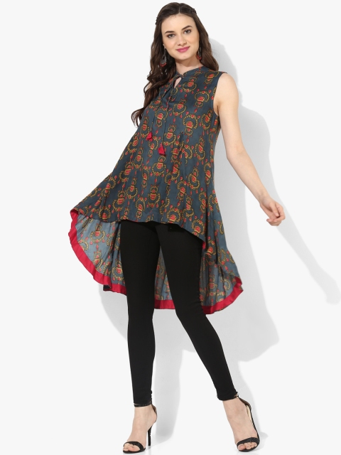 

Sangria Women Grey Printed High-Low Top