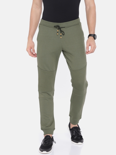 

Jack & Jones Men Olive Green Slim Fit Solid Joggers