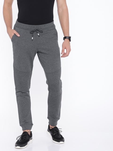 

Jack & Jones Men Charcoal Grey Slim Fit Solid Joggers