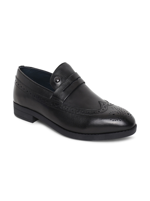 

Louis Philippe Men Black Semiformal Slip-On Leather Brogues