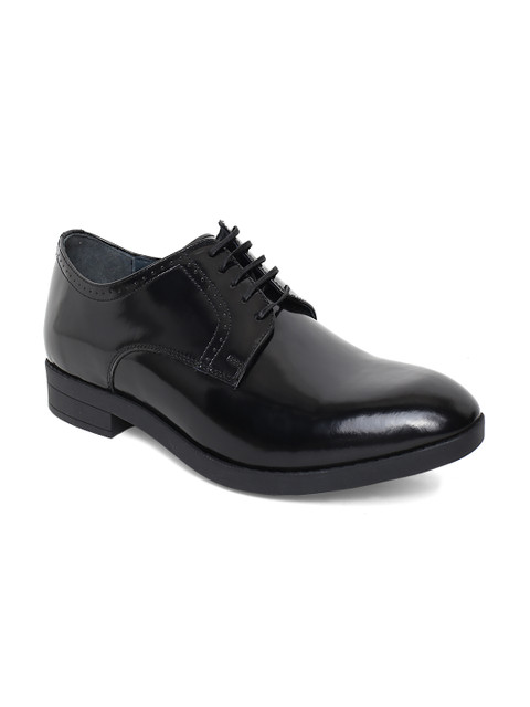 

Louis Philippe Men Black Genuine Leather Hand Painted Formal Derbys