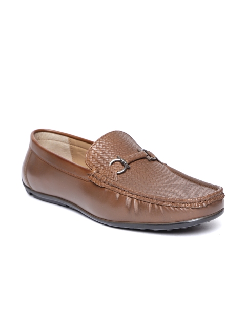 

San Frissco Men Brown Basketweave Texture Driving Shoes