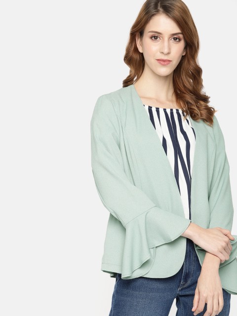 

Vero Moda Women Green Solid Open Front Tailored Fit Casual Blazer