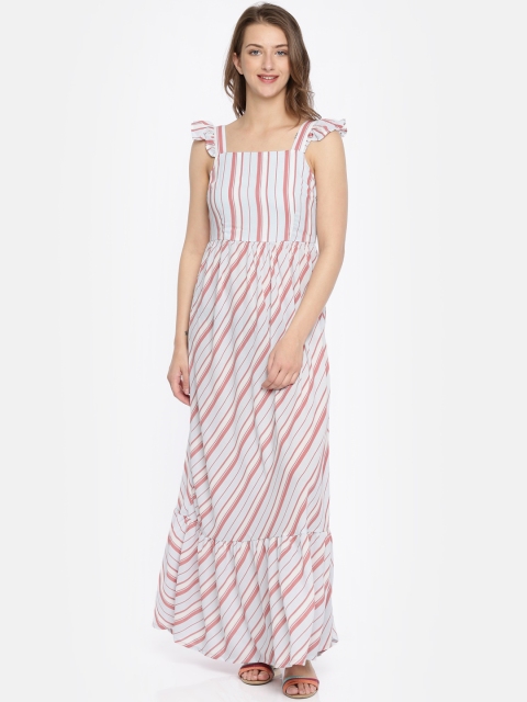 

Vero Moda Women Blue & Pink Striped A-Line Dress