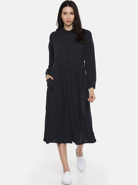 

Vero Moda Women Navy Solid Shirt Dress, Navy blue