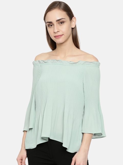 

Vero Moda Women Sea Green Solid Regular Top