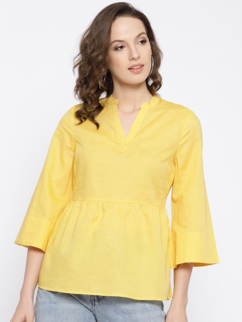 

Vero Moda Women Yellow Solid A-Line Top