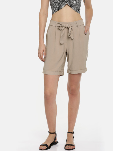

Vero Moda Women Brown Solid Regular Fit Regular Shorts